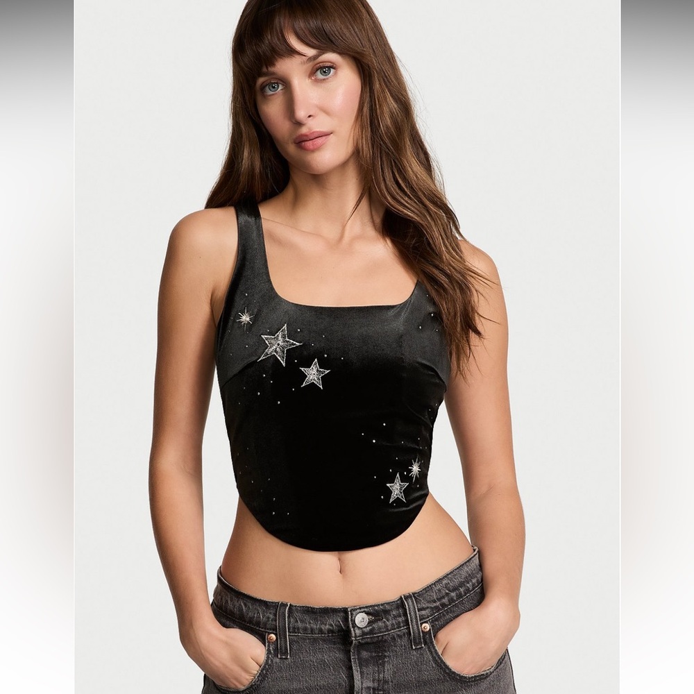 Victoria’s Secret Starstruck Shine Velvet Corset Top